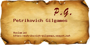Petrikovich Gilgames névjegykártya